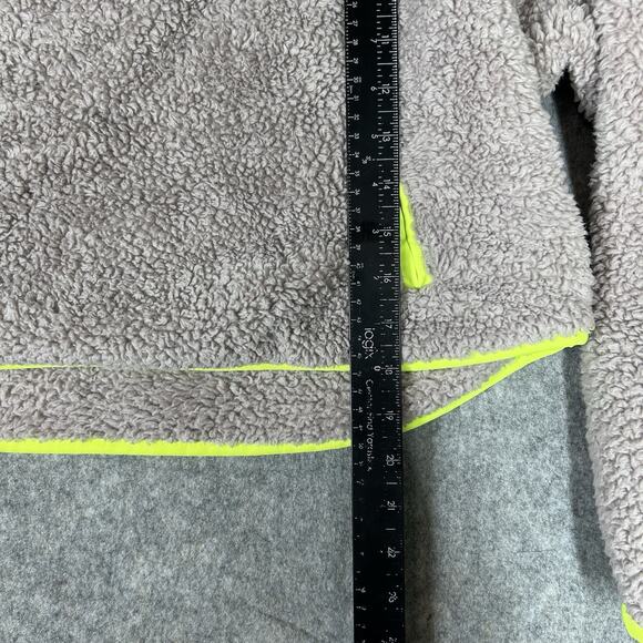 Nike Jacket Women’s L Deep Pile Shaggy Swoosh Fleece Sherpa Crop Pullover Neon - Picture 6 of 8